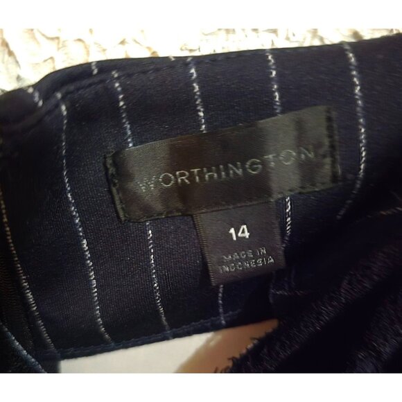 Worthington Womens Size 14 Pinstripe Slip Dress With Lace Neckline - Picture 5 of 6